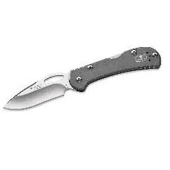 Mini Spitfire Folding Knife - 2.75 Inch Plain Blade, Gray Aluminum Handle