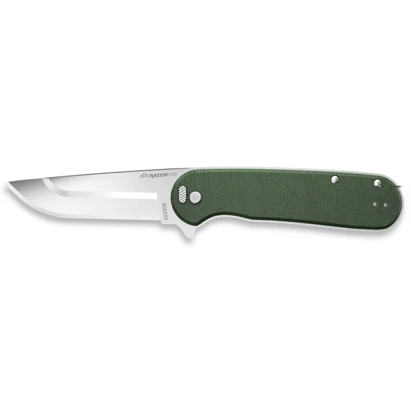 Razor Vx3 3‑inch Pocket Knife – Replaceable Blade, Ball‑bearing Pivot, Stainless Steel Build – Everyday Carry