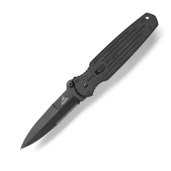 Covert Fast Folding Knife 22-01966 With Serrated Edge And G-10 Handle
