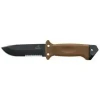 Lmf Ii Infantry Knife, Coyote Brown, Fixed Blade, Serrated Edge, 4.84" Blade