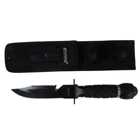 Ruko 6 Inch Fixed Blade Knife With Compass And Sheath, Model Ruko163b