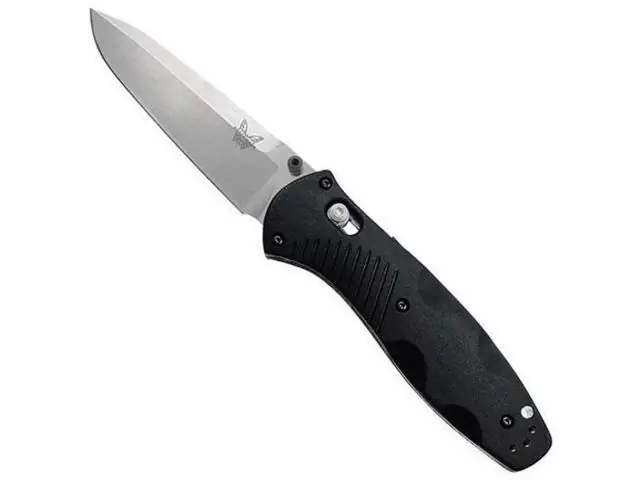 580 Barrage Folding Knife With Drop-point Satin Blade And Black Handle