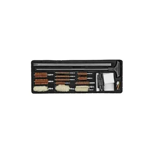Universal Gun Cleaning Accessory Kit With Aluminum Case For Calibers .22 To 12 Ga.