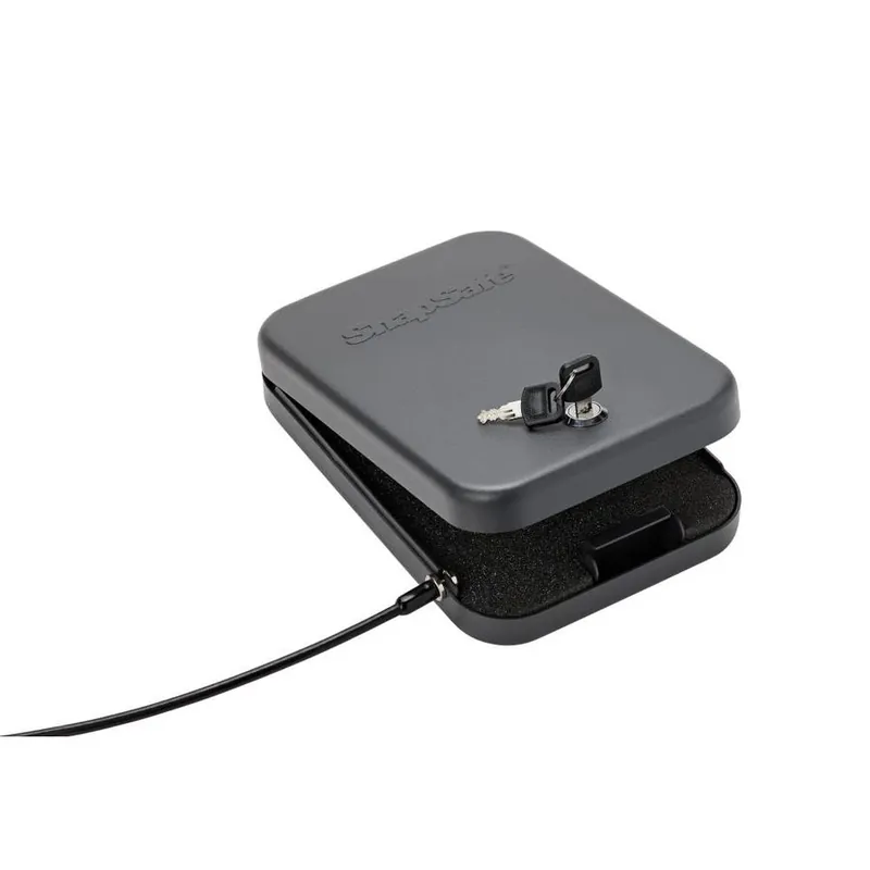 Keyed Lock Box - Large, 9.5" X 6.5" X 1.75", 18 Gauge Steel, Black