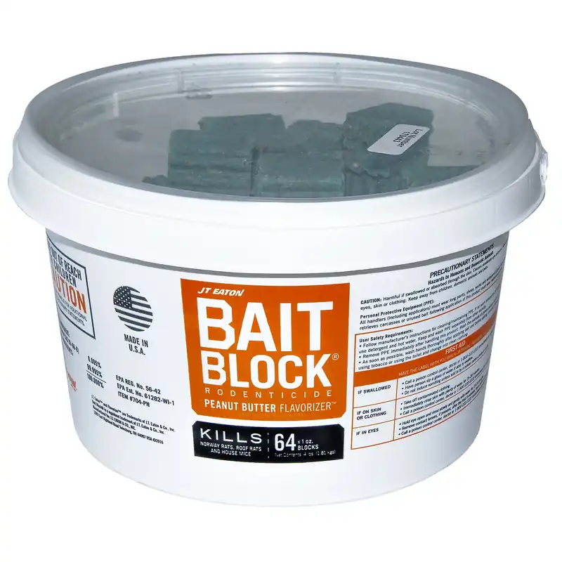 Toxic Peanut Butter-flavored Rodenticide Bait Blocks For Mice And Rats 4 Lb 64 Pk