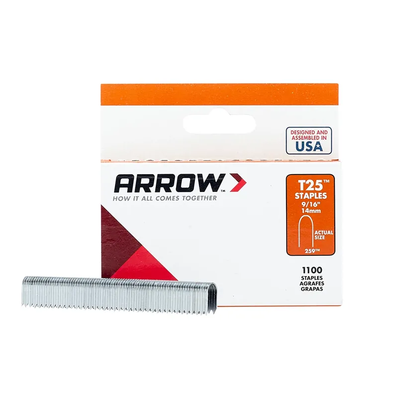 T25 1/4 In. W X 9/16 In. L 18 Ga. Round Crown Wire Staples 1100 Pk