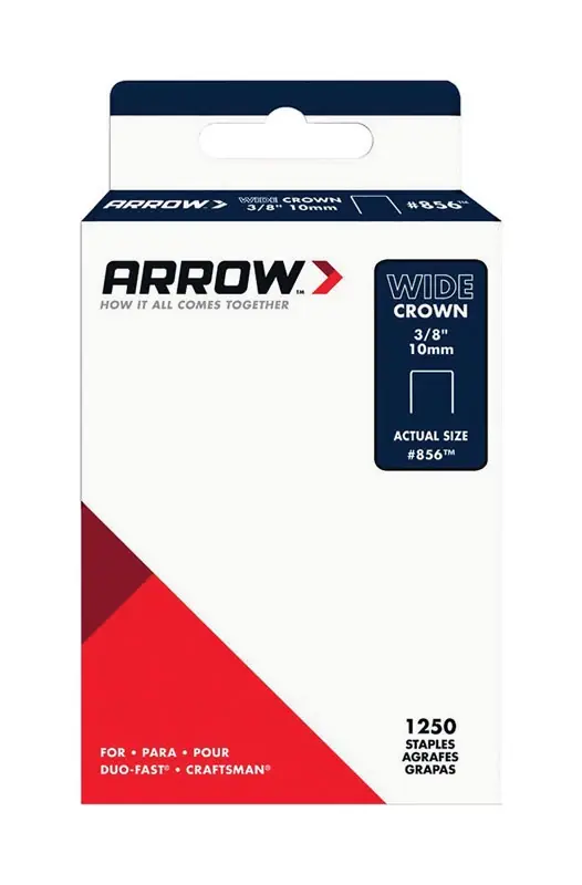 856 1/2 In. W X 3/8 In. L 18 Ga. Wide Crown Standard Staples 1250 Pk