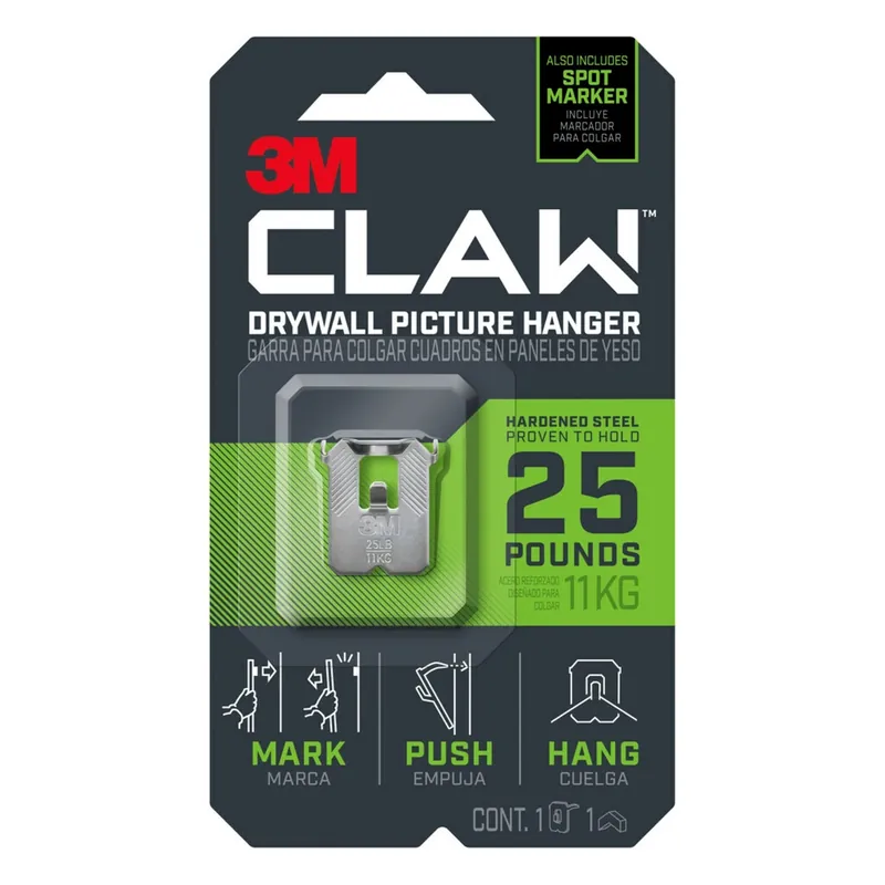 Claw Silver Drywall Picture Hanger 25 Lb 1 Pk