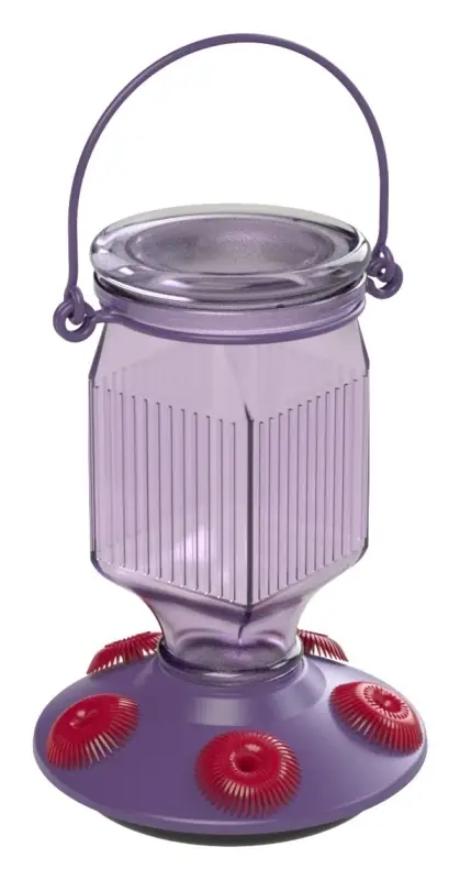 Glass Hummingbird Feeder, Lavender