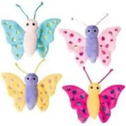 52077 5.5 In. Shimmer Glimmer Butterfly Cat Toy With Catnip