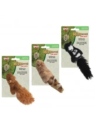 Skinneeez Plush Forest Animal Cat Toy With Catnip, Assorted