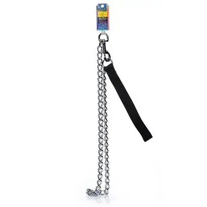 Titan X-heavy Chain Lead 4mm X 4ft With Nylon Handle - Black