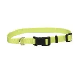 Tuff Buckle Adjustable Nylon Dog Collar - Lime - 5/8" Width, Neck Size 10" To 14"