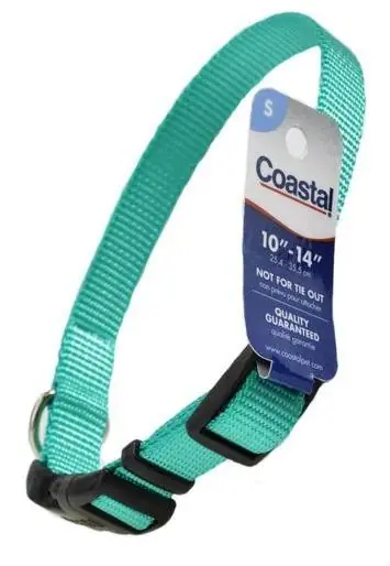 6401tel Teal Nylon Tuff Dog Collar 10-14 X 0.625 In.
