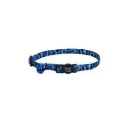 Fashion Safecat Adjustable Breakaway Collar, Blue Leopard, 12 In.
