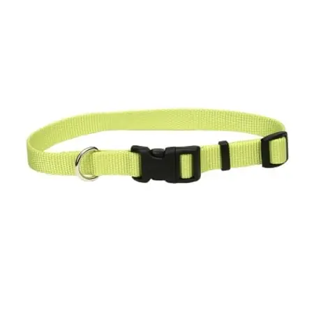 Tuff Buckle Adjustable Nylon Dog Collar - Lime - 1 Inch (18 To 26 Inch Neck)