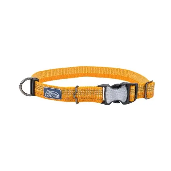 Coastal K9-explorer Brights Reflective Collar Adjustable Desert Orange 5/8" 10-14"