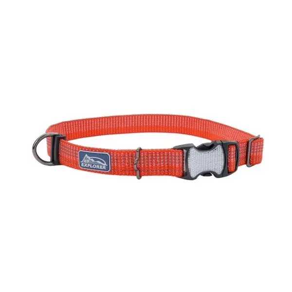 Coastal K9-explorer Reflective Adjustable Collar Canyon Red 1" 12-18"