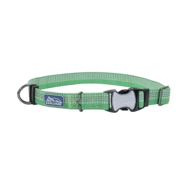 Coastal K9-explorer Reflective Adjustable Collar Meadow Green 1" 18-26"
