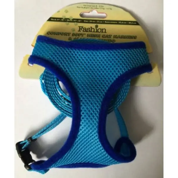 Adjustable Mesh Cat Harness With Leash - Small To Medium Size