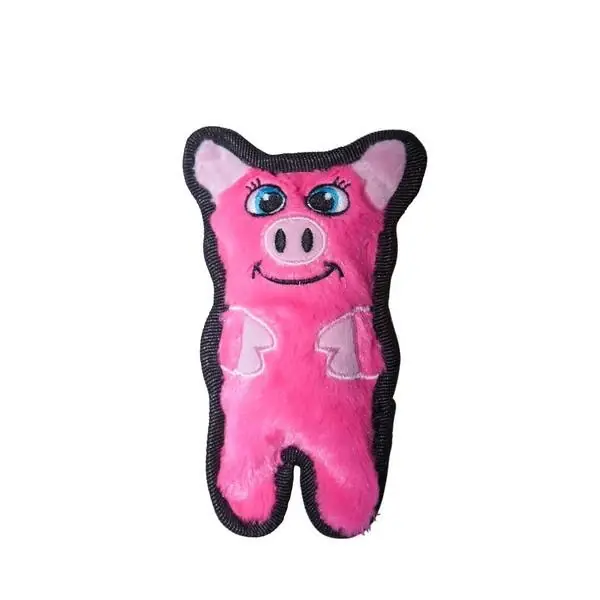 Invincible Mini Pig Dog Toy, Small, Pink - Durable Plush Squeaker