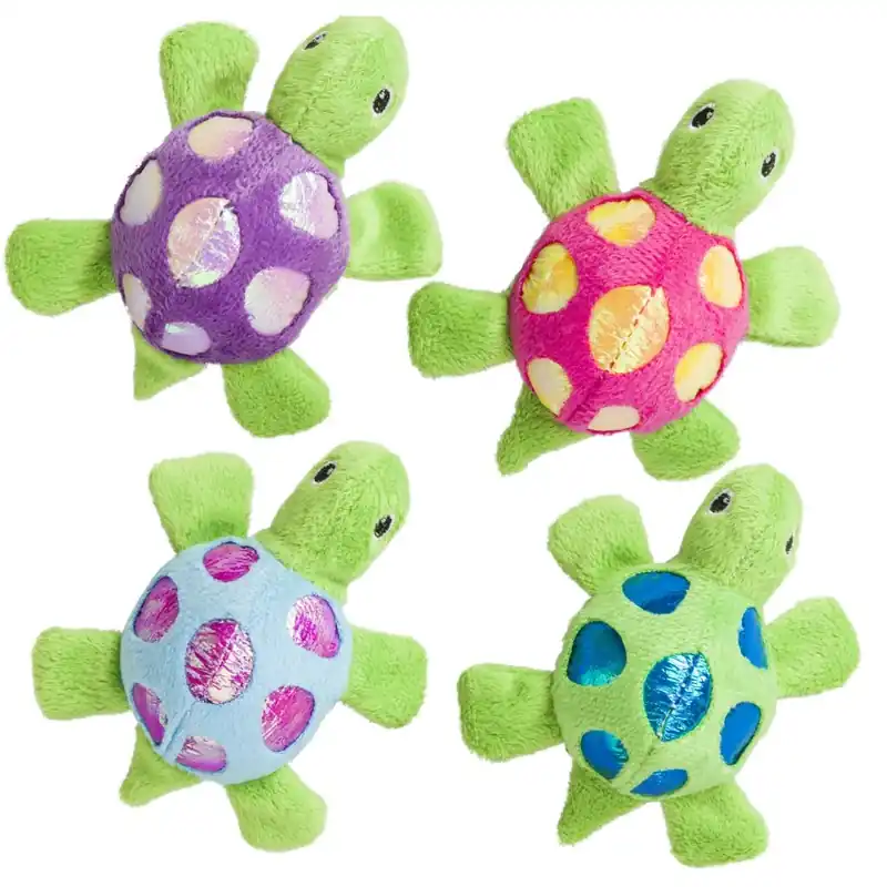 4 In. Shimmer Glimmer Turtle With Catnip Cat Toy - Model Ep52076