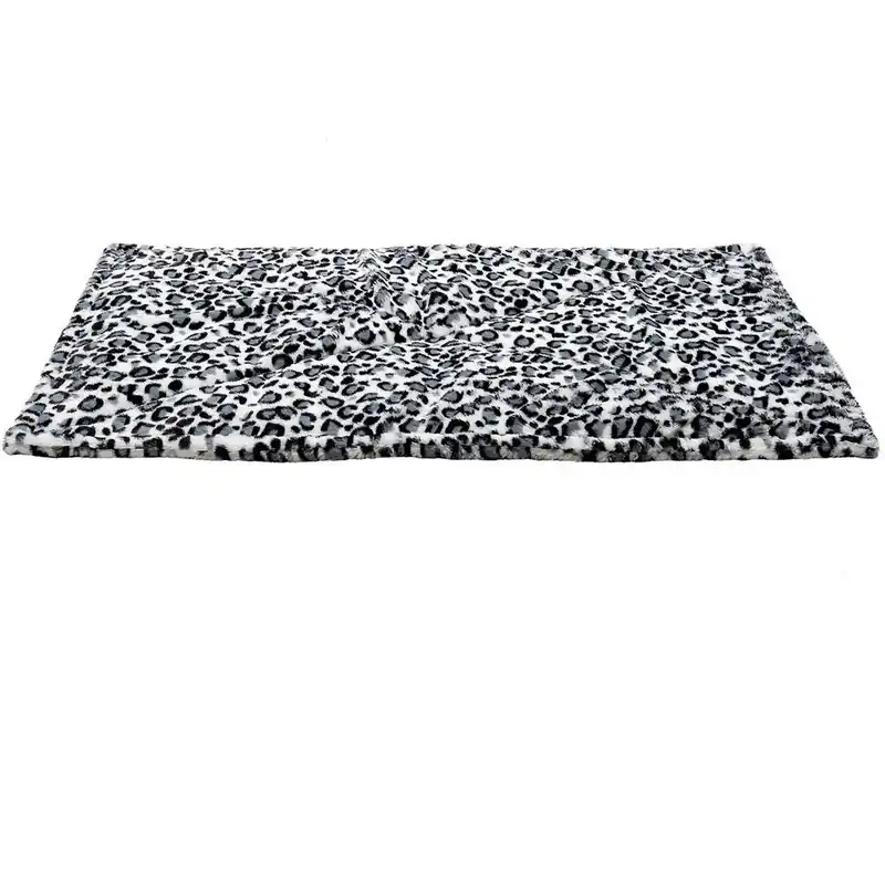 Snow Leopard Thermanap Faux Fur Self-warming Pet Bed Mat 22" L X 17" W X 0.25" H Small