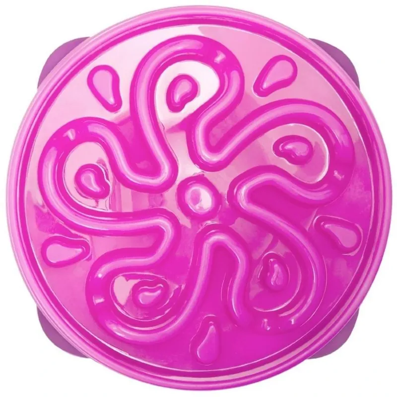 Fun Feeder Slow Bloat Dog Bowl, Large, Purple Flower Design