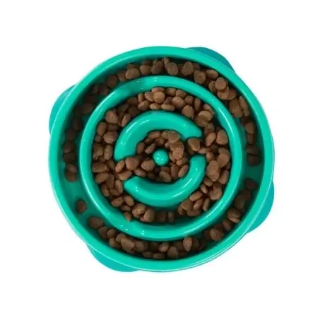 Non-skid Plastic Slow Feeder Dog Bowl, Medium, 8.6" Diameter