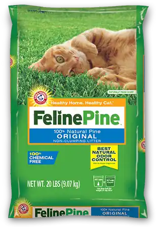 Feline Pine Natural Cat Litter, 20 Pound - Non-clumping, Chemical-free