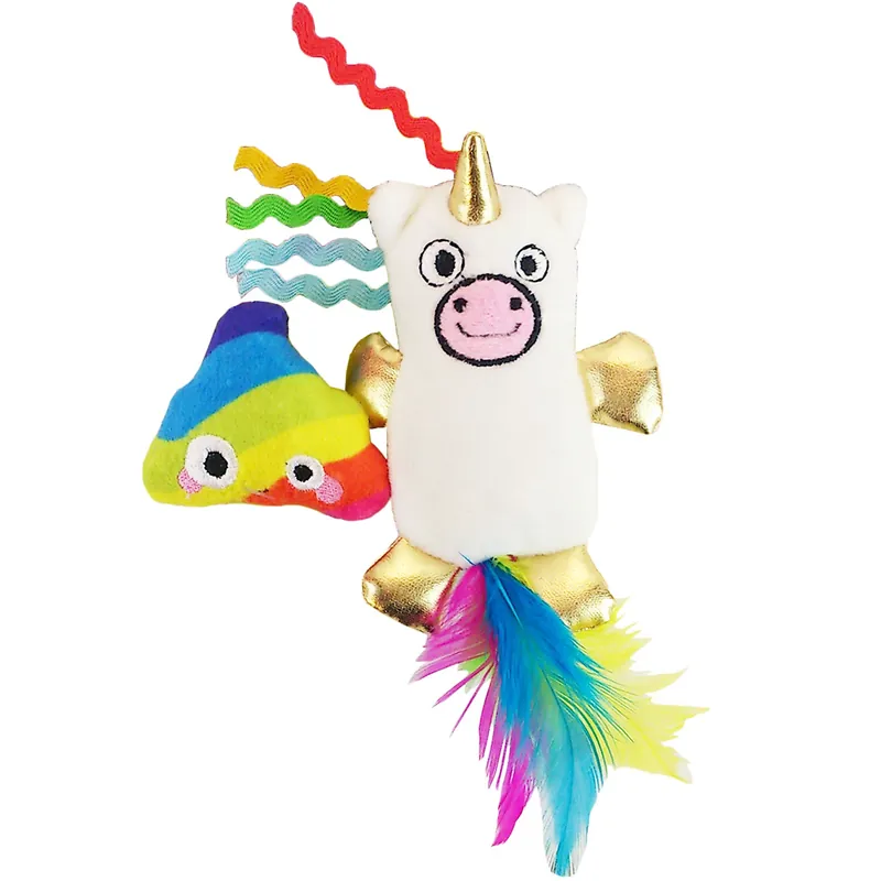 Mad Cat Mewnicorn Toy For Cats, Pack Of 2, One Size Fits All, White / Multi-color