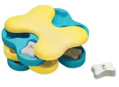 Nina Ottosson Tornado Puzzle Game Dog Toy, Level 2, Large, Blue/yellow