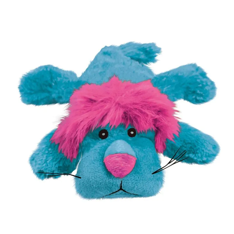 Kong Cozie King Medium Plush Lion Dog Toy - Blue With Purple Hair