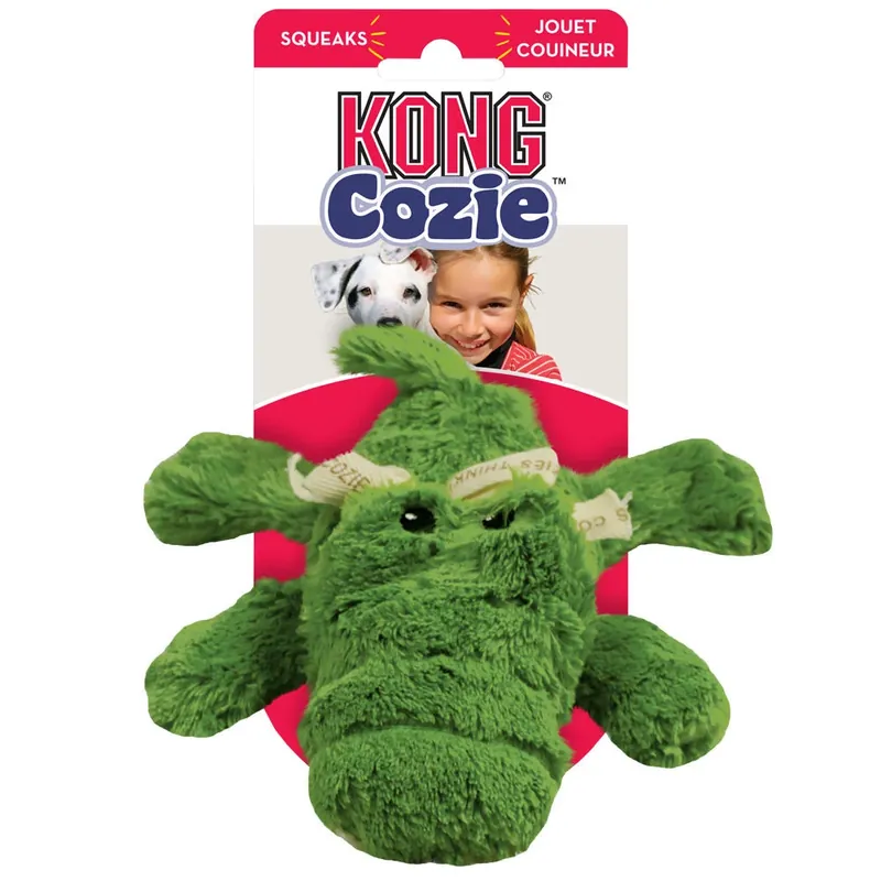 Cozie Ali The Alligator Plush Dog Toy, Medium, Green