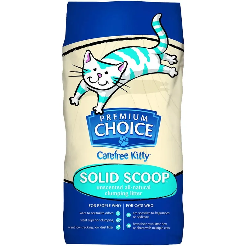 Premium Choice All Natural Unscented Scoopable Cat Litter, 25 Pound Bag