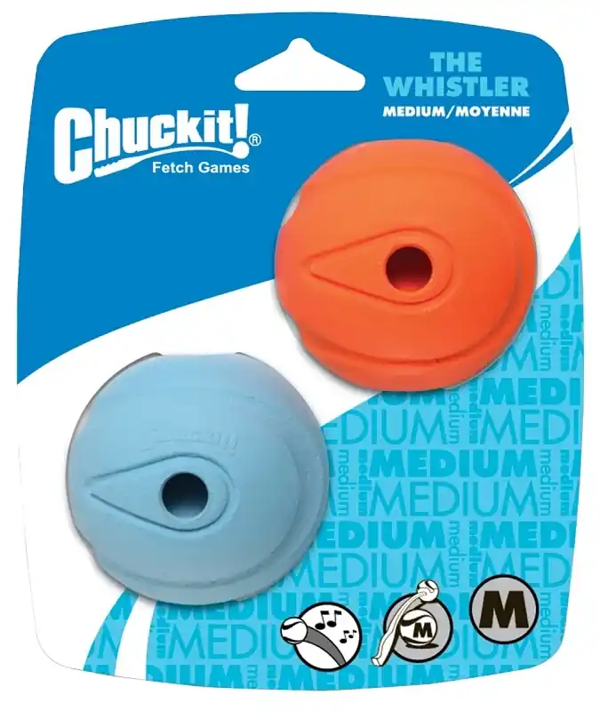 ! For Dog Assorted Rubber Whistler Dog Toy Medium 2 Pk
