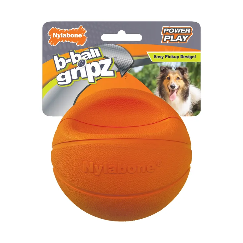 Power Play Gripz Basketball Dog Toy, Medium, 4.5 Inches