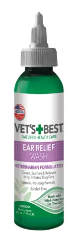 Ear Relief Wash For Dogs, 4 Ounce - Natural Ingredients For Itchy Ears