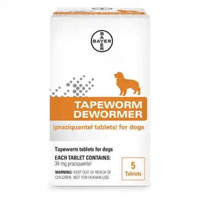 Tapeworm Dewormer Tablets For Dogs, 5 Pack
