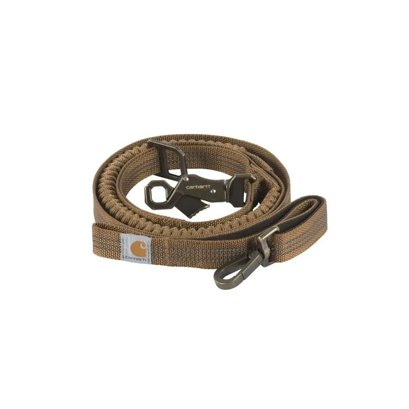 Carhartt Shock Absorbing Dog Leash, 6 Ft. X 1 In., Brown & Brushed Brass