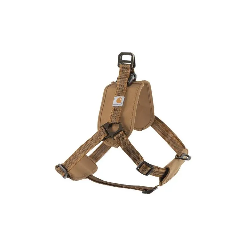 Medium Walking Dog Harness In Brown With Brushed Brass Accents