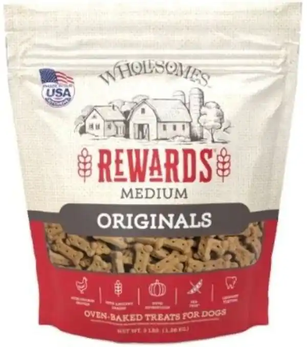 Wholesomes Rewards Medium Originals Dog Biscuit Treats, 3 Pounds