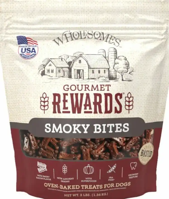 Gourmet Rewards Smoky Bites Dog Biscuit Treats, 3 Lb - Crunchy & Nutritious