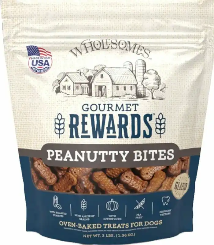 Gourmet Rewards Peanutty Bites Dog Biscuit Treats, 3 Lb - Crunchy & Nutritious
