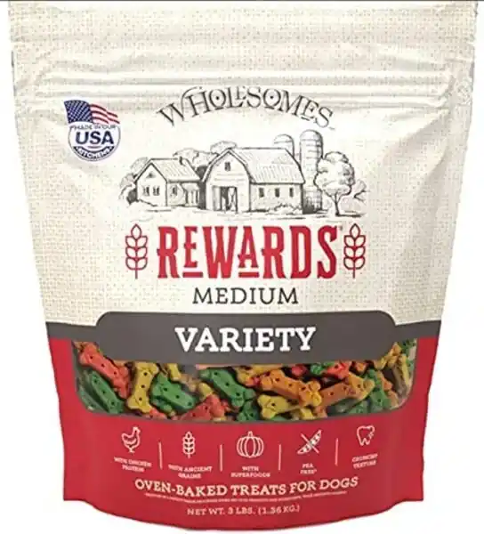 Wholesomes Medium Variety Dog Biscuit Treats, 3 Pounds, Grain-free