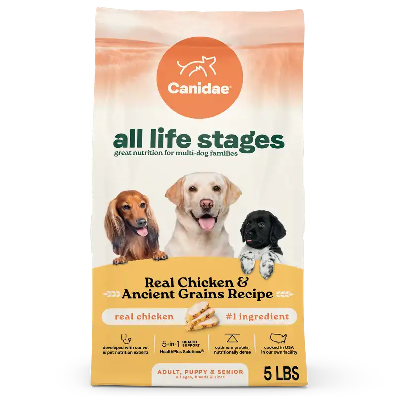 All Life Stages Dry Dog Food, Real Chicken & Ancient Grains Recipe, 5 Lbs.