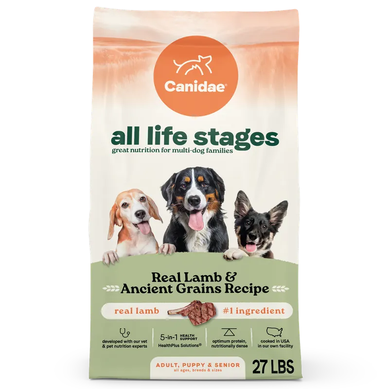 All Life Stages Dry Dog Food, Real Lamb & Ancient Grains Recipe, 27 Lbs.