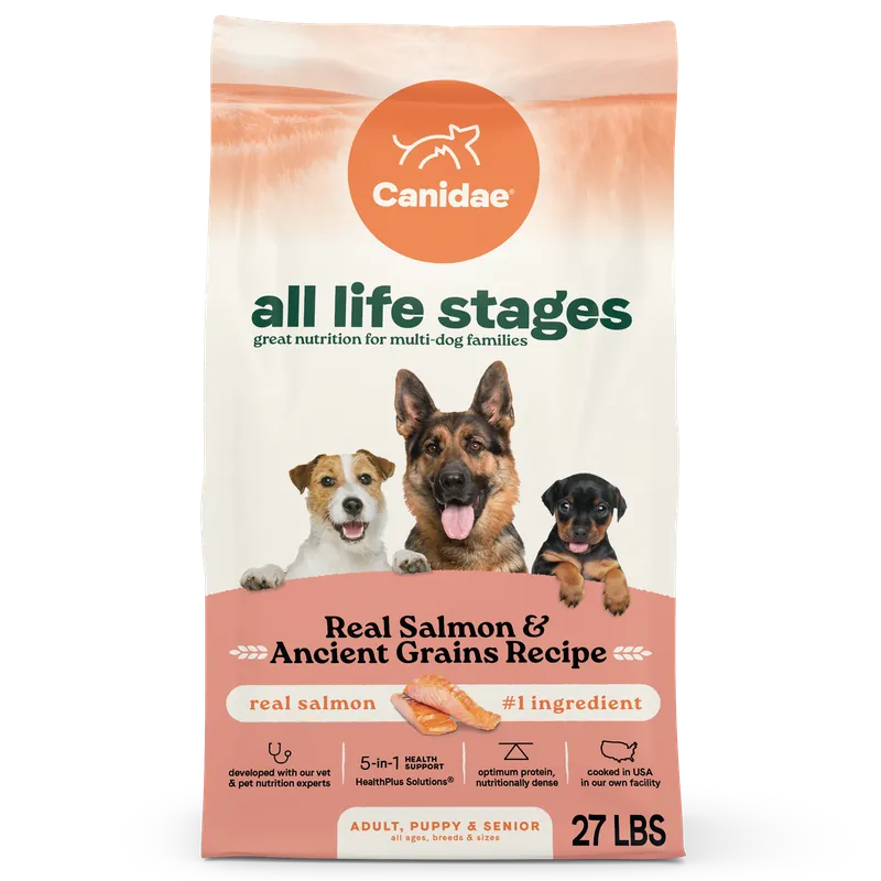 All Life Stages Dry Dog Food, Real Salmon & Ancient Grains Recipe, 27 Lbs.