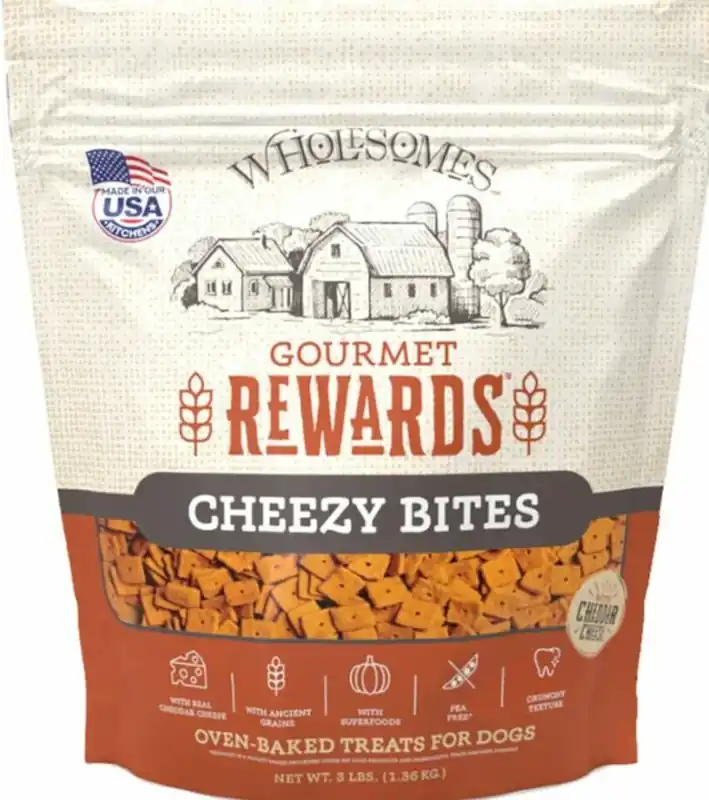 Gourmet Rewards Cheezy Bites Dog Biscuit Treats, 3 Lb With Real Cheddar Cheese