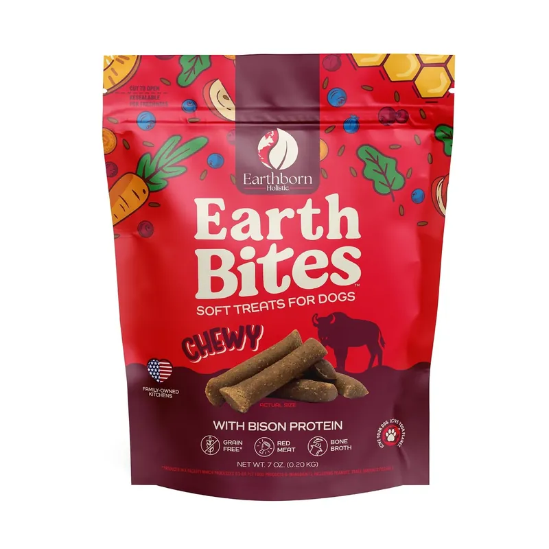 Earth Bites Grain-free Chewy Bison Dog Treats 7 Ounces